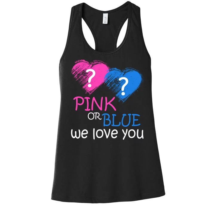 Pink or Blue We Love You Women's Racerback Tank