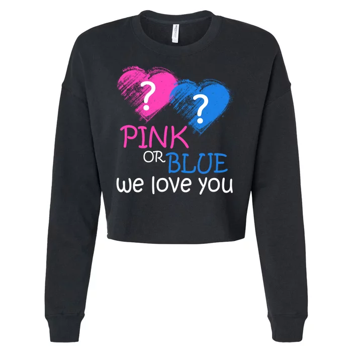 Pink or Blue We Love You Cropped Pullover Crew