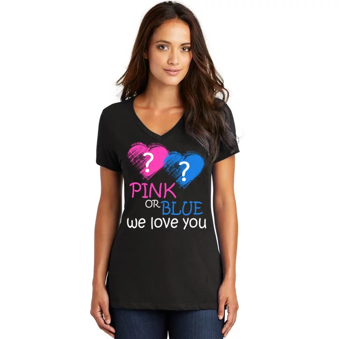 Pink or Blue We Love You Women's V-Neck T-Shirt