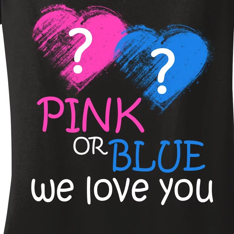 Pink or Blue We Love You Women's V-Neck T-Shirt