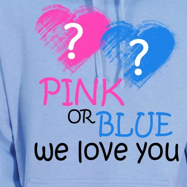 Pink or Blue We Love You Unisex Surf Hoodie