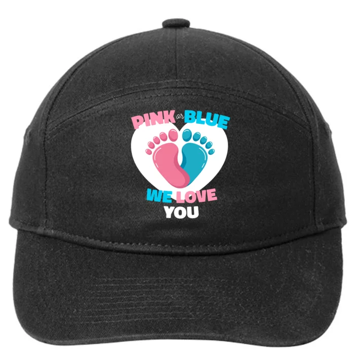 Pink Or Blue We Love You Gender Reval 7-Panel Snapback Hat