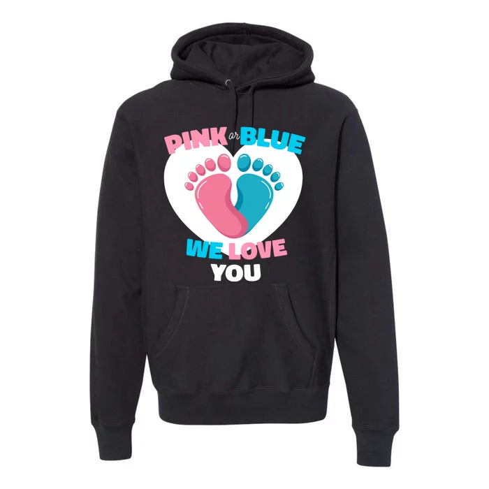 Pink Or Blue We Love You Gender Reval Premium Hoodie