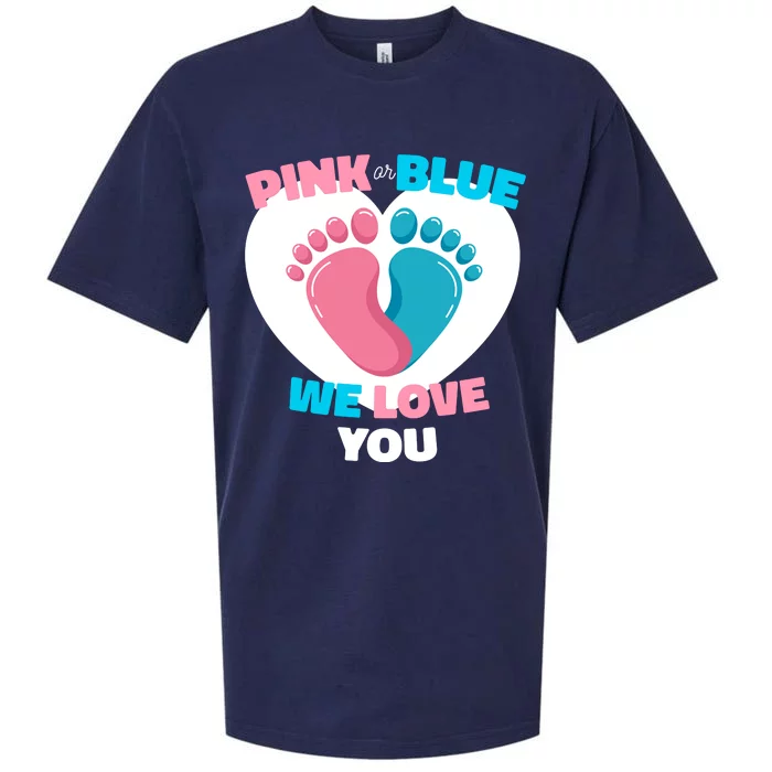 Pink Or Blue We Love You Gender Reval Sueded Cloud Jersey T-Shirt