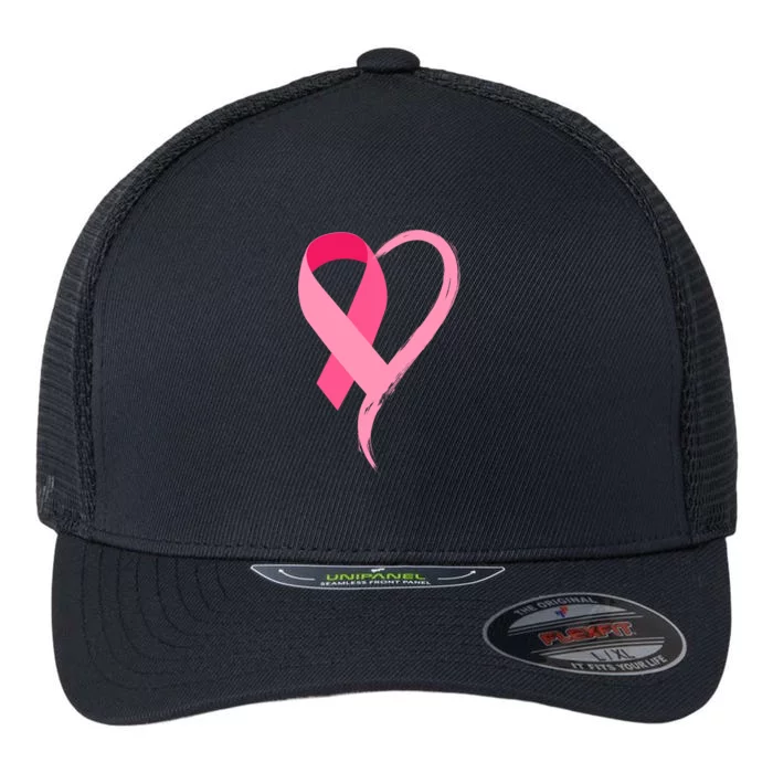 Pink Ribbon Of Love Breast Cancer Awareness Flexfit Unipanel Trucker Cap