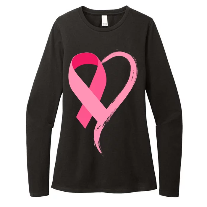 Pink Ribbon Of Love Breast Cancer Awareness Womens CVC Long Sleeve Shirt