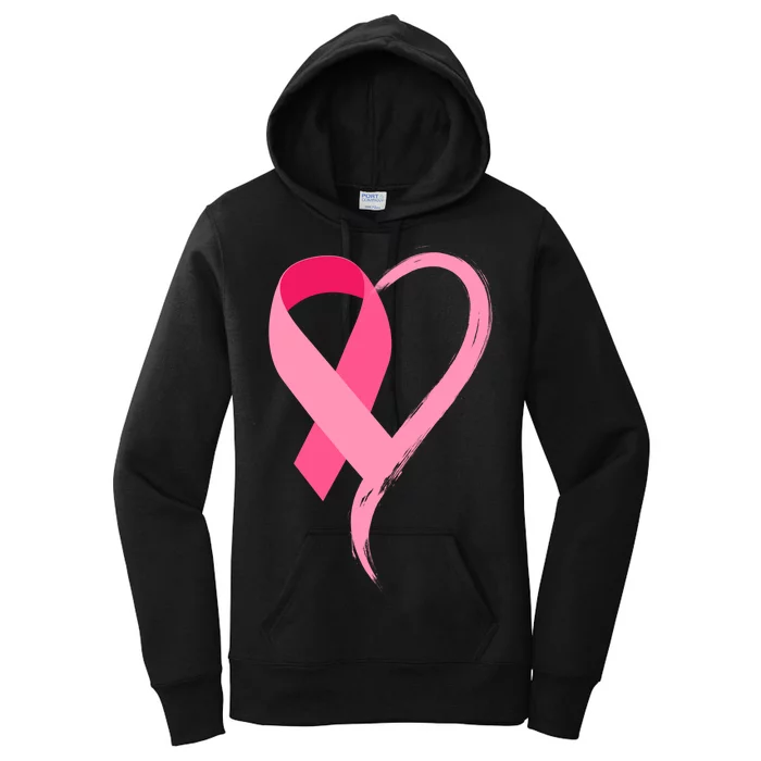 Pink Ribbon Of Love Breast Cancer Awareness Women's Pullover Hoodie