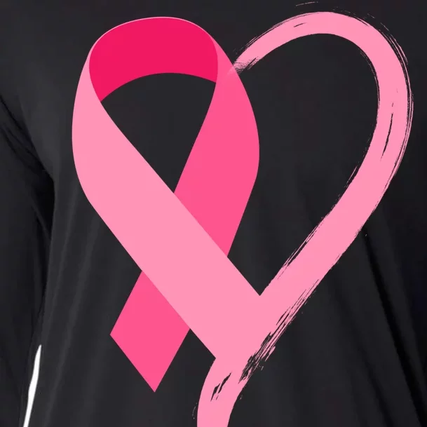 Pink Ribbon Of Love Breast Cancer Awareness Cooling Performance Long Sleeve Crew