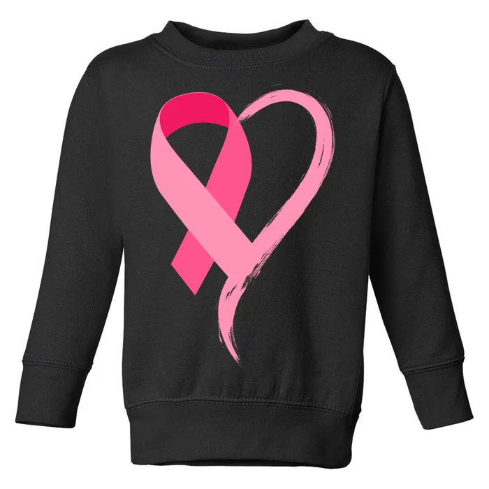 Pink Ribbon Of Love Breast Cancer Awareness Toddler Sweatshirt