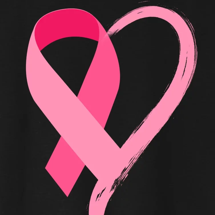 Pink Ribbon Of Love Breast Cancer Awareness Women's Crop Top Tee