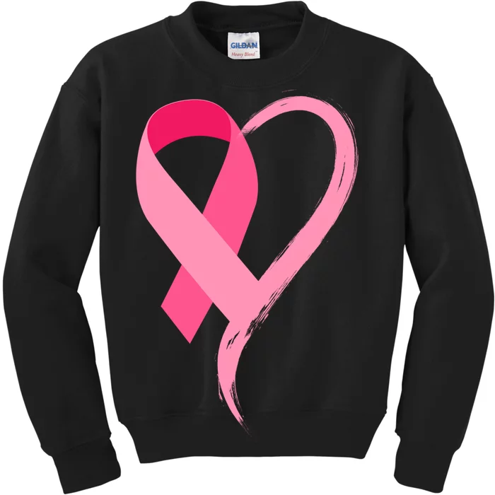 Pink Ribbon Of Love Breast Cancer Awareness Kids Sweatshirt