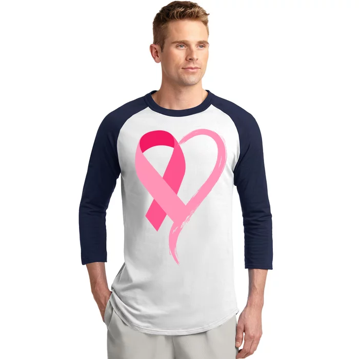 Pink Ribbon Of Love Breast Cancer Awareness Baseball Sleeve Shirt