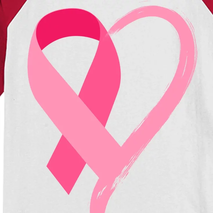 Pink Ribbon Of Love Breast Cancer Awareness Kids Colorblock Raglan Jersey