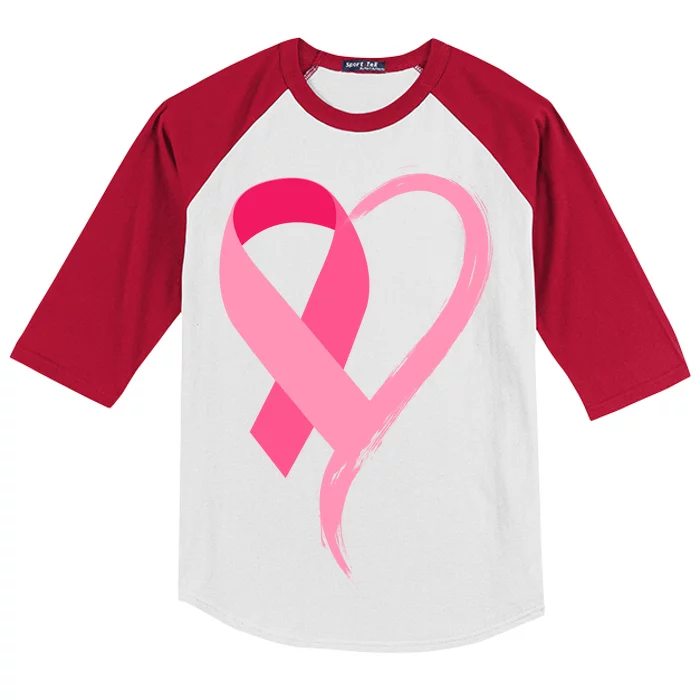 Pink Ribbon Of Love Breast Cancer Awareness Kids Colorblock Raglan Jersey