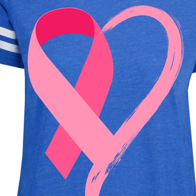 Pink Ribbon Of Love Breast Cancer Awareness Enza Ladies Jersey Football T-Shirt