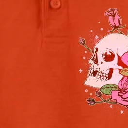 Pink Roses Skull Tattoo Dry Zone Grid Performance Polo