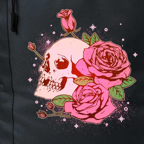 Pink Roses Skull Tattoo Daily Commute Backpack