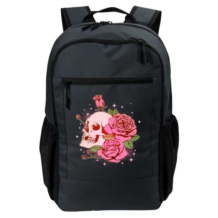 Pink Roses Skull Tattoo Daily Commute Backpack