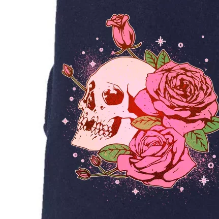 Pink Roses Skull Tattoo Doggie 3-End Fleece Hoodie