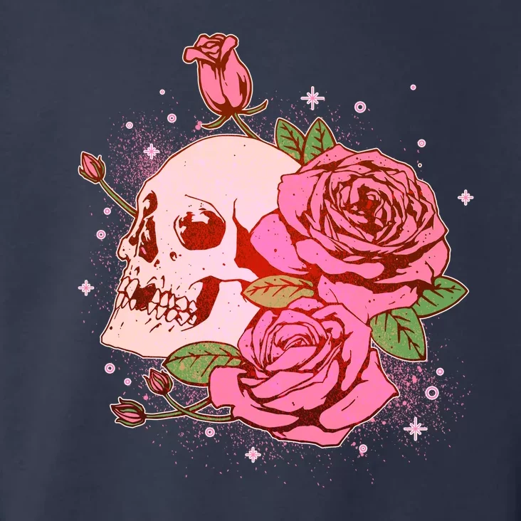 Pink Roses Skull Tattoo Toddler Hoodie