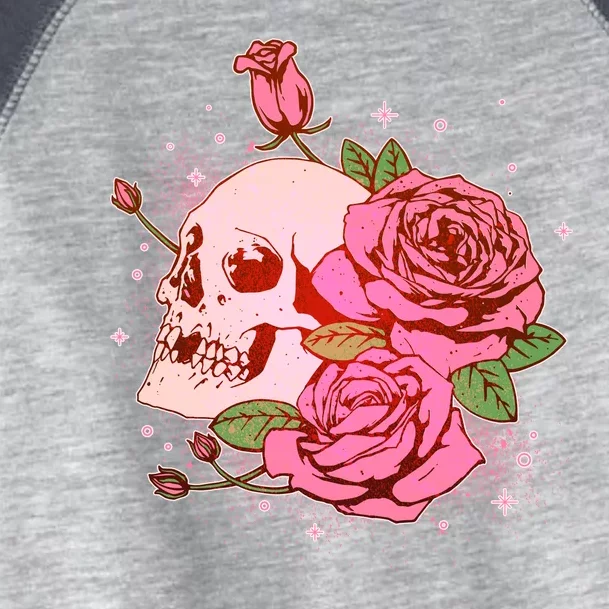 Pink Roses Skull Tattoo Toddler Fine Jersey T-Shirt