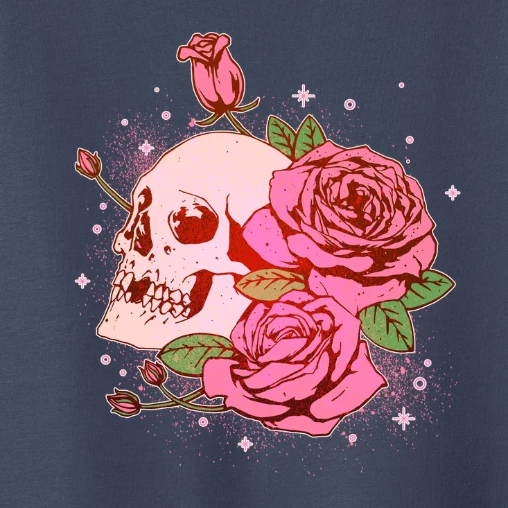 Pink Roses Skull Tattoo Toddler T-Shirt