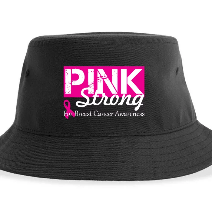 Pink Strong For Breast Cancer Awareness Sustainable Bucket Hat