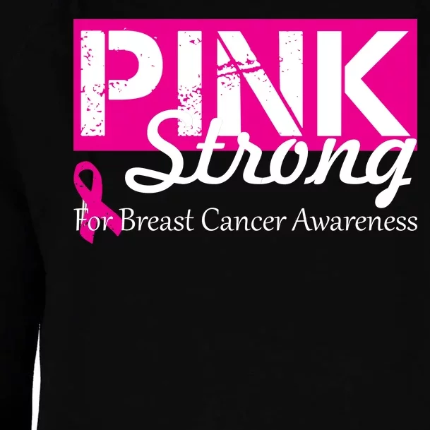 Pink Strong For Breast Cancer Awareness Womens Funnel Neck Pullover Hood