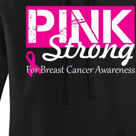 Pink Strong For Breast Cancer Awareness Women's Pullover Hoodie