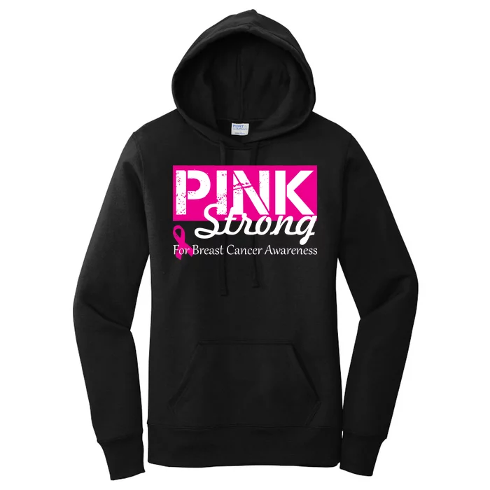 Pink Strong For Breast Cancer Awareness Women's Pullover Hoodie