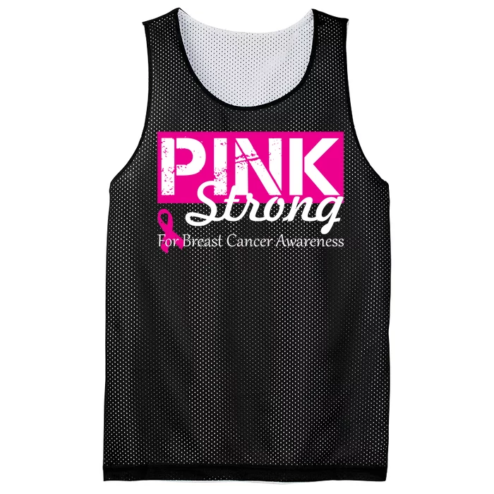 Pink Strong For Breast Cancer Awareness Mesh Reversible Basketball Jersey Tank