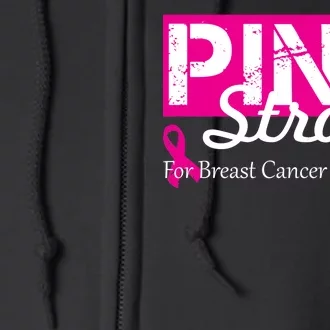 Pink Strong For Breast Cancer Awareness Full Zip Hoodie