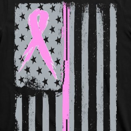 Pink Thin Line Breast Cancer Flag T-Shirt
