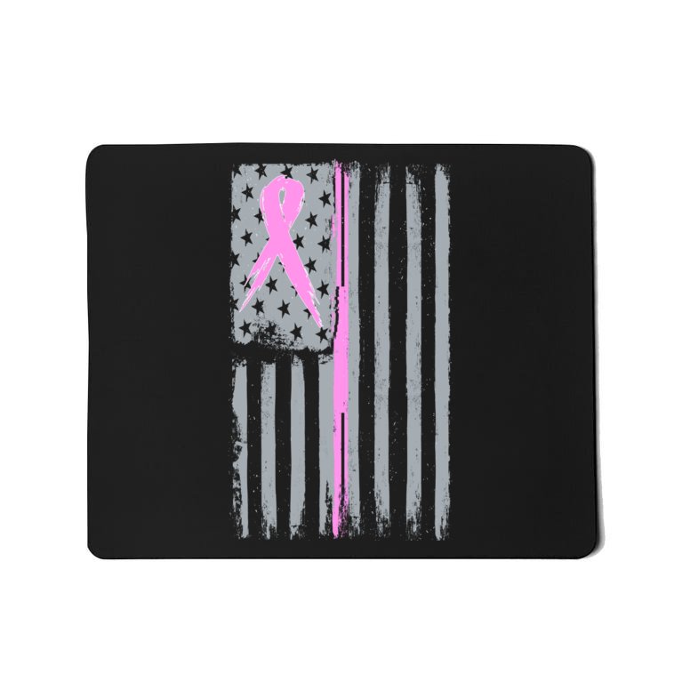 Pink Thin Line Breast Cancer Flag Mousepad