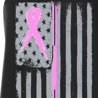 Pink Thin Line Breast Cancer Flag Women's Racerback Tank
