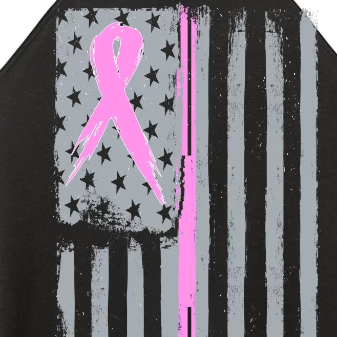 Pink Thin Line Breast Cancer Flag Women’s Perfect Tri Rocker Tank