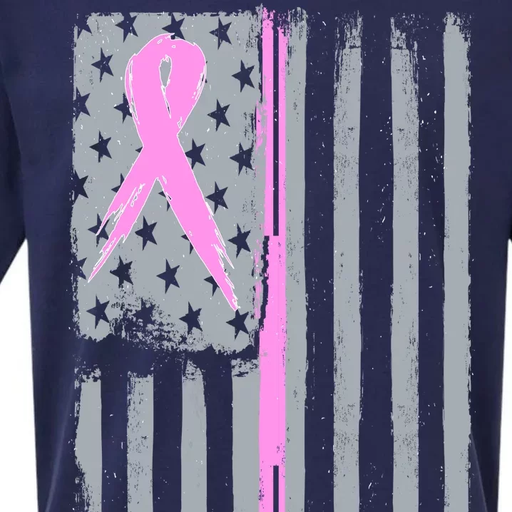 Pink Thin Line Breast Cancer Flag Sueded Cloud Jersey T-Shirt