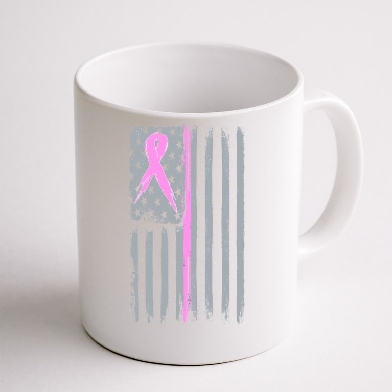 Pink Thin Line Breast Cancer Flag Coffee Mug