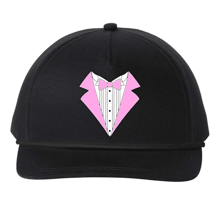 Pink Tux Party Tuxedo Snapback Five-Panel Rope Hat