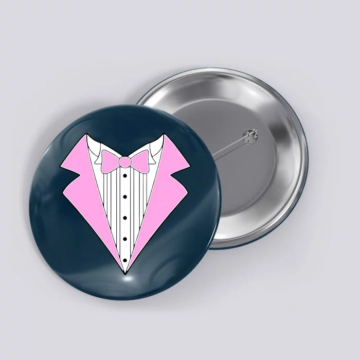 Pink Tux Party Tuxedo Button