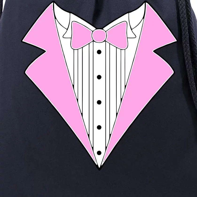 Pink Tux Party Tuxedo Drawstring Bag