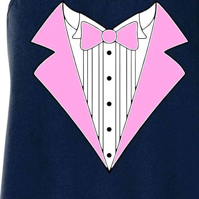 Pink Tux Party Tuxedo Women's Racerback Tank