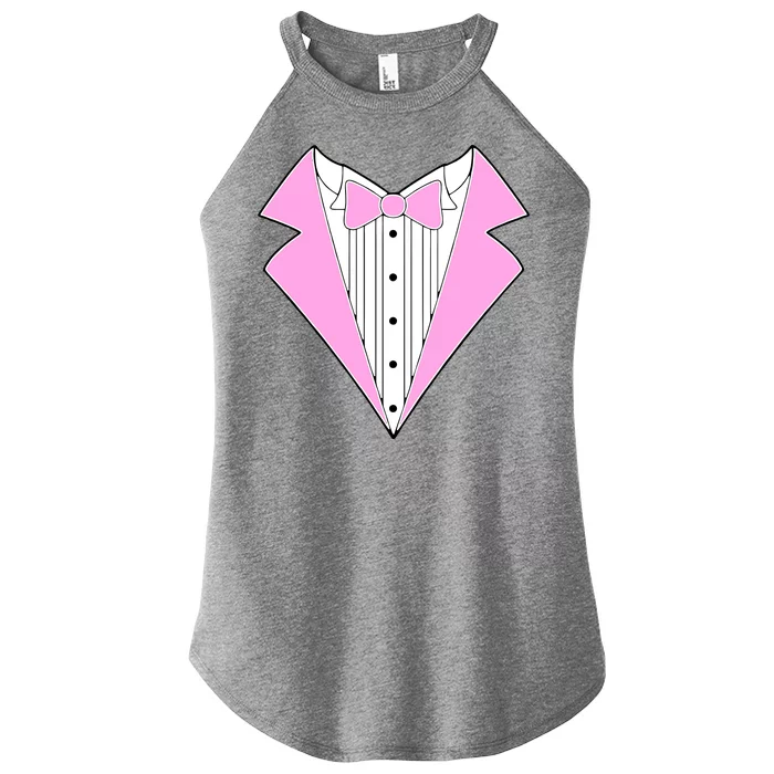 Pink Tux Party Tuxedo Women’s Perfect Tri Rocker Tank