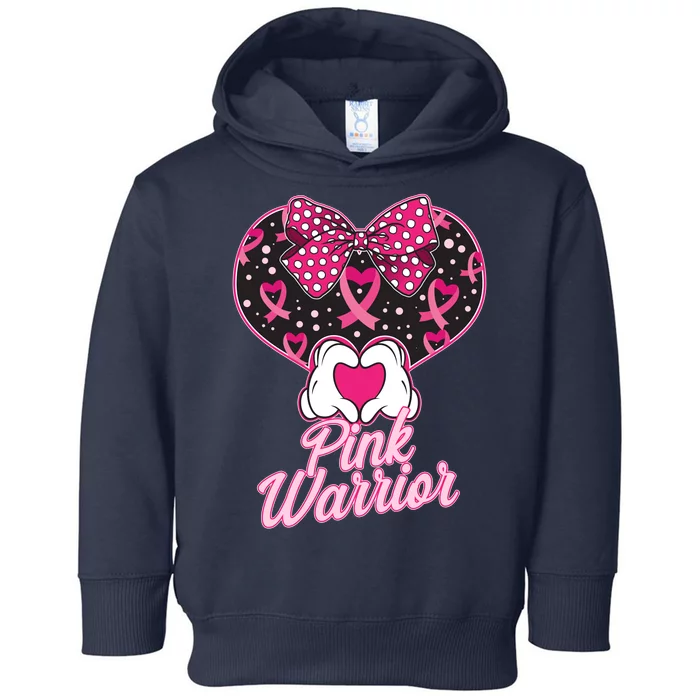 Pink Warrior Breast Cancer Awareness Toddler Hoodie