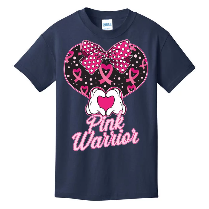 Pink Warrior Breast Cancer Awareness Kids T-Shirt