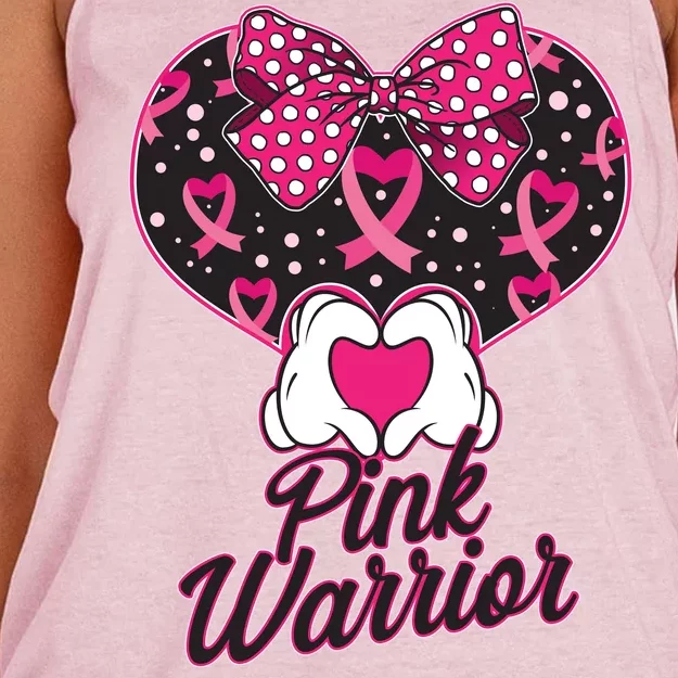 Pink Warrior Breast Cancer Awareness Women's Knotted Racerback Tank