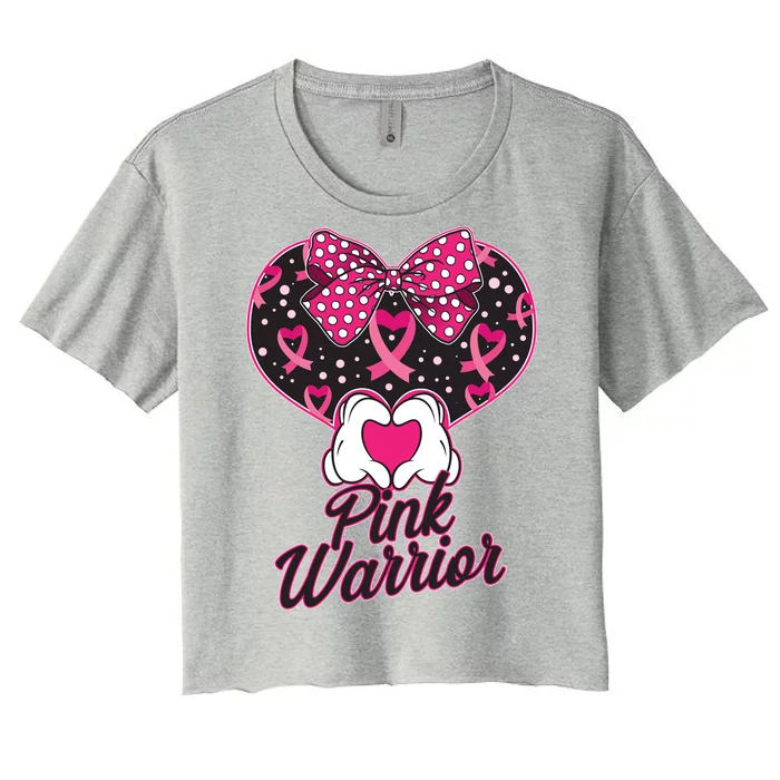 Pink Warrior Breast Cancer Awareness Women's Crop Top Tee