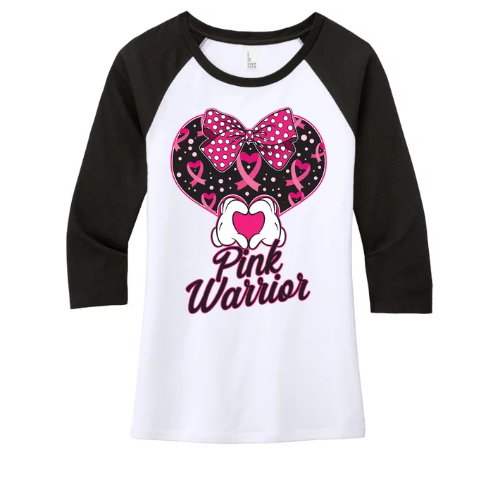 Pink Warrior Breast Cancer Awareness Women's Tri-Blend 3/4-Sleeve Raglan Shirt