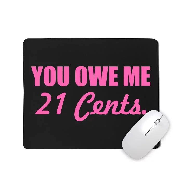 Pink You Owe Me 21 Cents. Feminists Mousepad