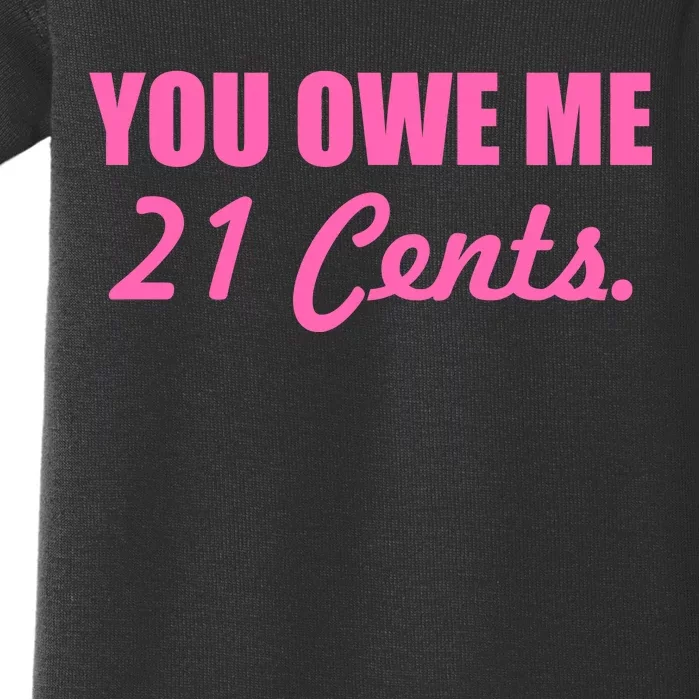 Pink You Owe Me 21 Cents. Feminists Baby Bodysuit